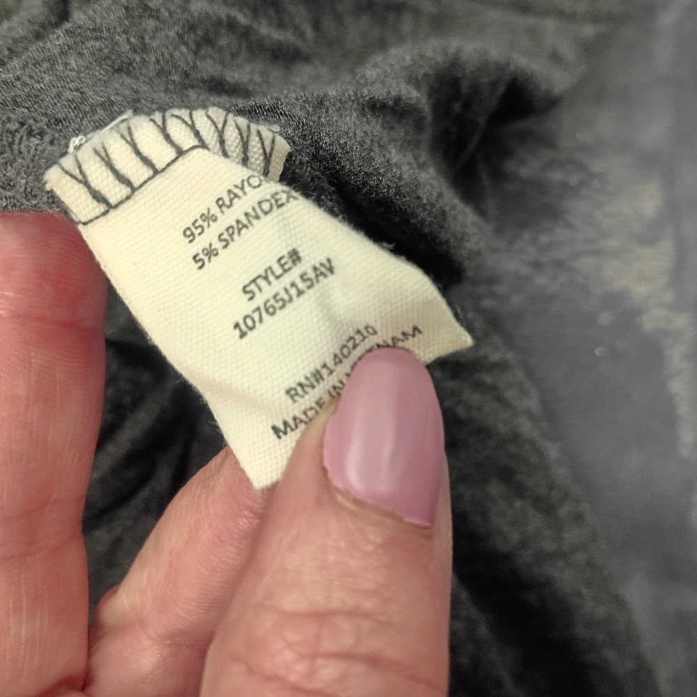Joie De Vivre Cardigan Sweater Women Medium Gray Rayon Stretch Open Front Winter - Picture 4 of 6